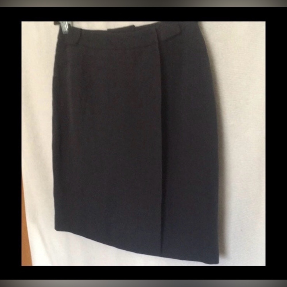 Jones New York linen navy blue wrap skirt 4P